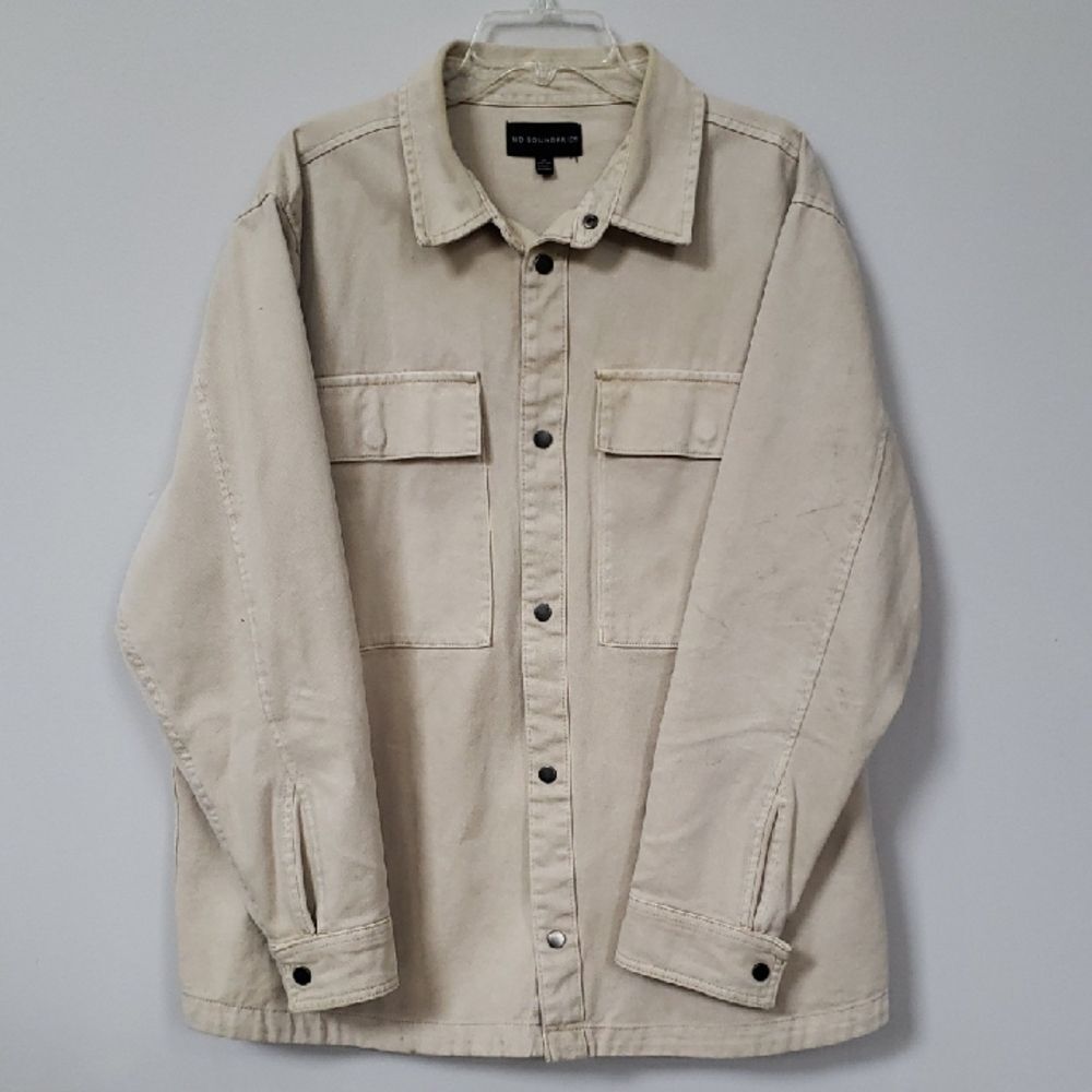 No Boundaries Barn Coat Men's XL Cotton Canvas Khaki Jacket Streetwear Cargo
